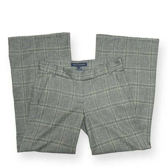 FRENCH CONNECTION Wool Wide Leg Plaid Pants Trousers Brown Key Lime Career 6 - Picture 3 of 11
